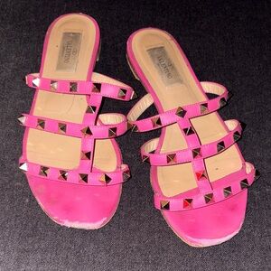Valentino Pink Rock Stud Sandals Size 36